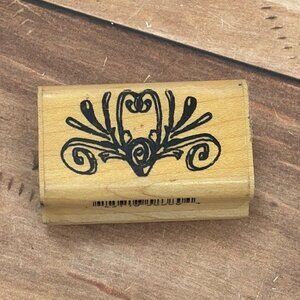 INKADINKADO 8380 FLOURISH WOOD MOUNTED RUBBER STAMP BY DAWN HOUSER